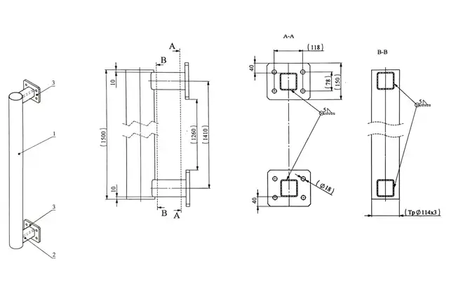Трубостойка RA-11B-KMD-RT-4-SB (Для крепления антенн)