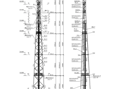 Антенная опора (башня связи) ST50 Н=50,0 метров