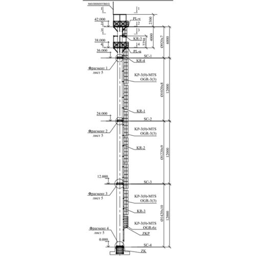 Столб серии SK (от 10 до 45 метров) производства Белмаст