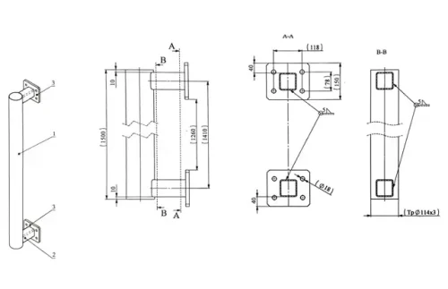 Трубостойка RA-11B-KMD-RT-4-SB (Для крепления антенн) производства Белмаст